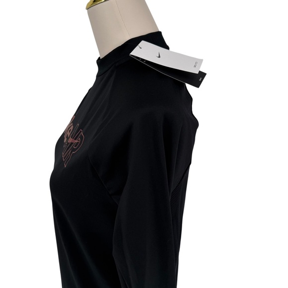 Nike Air Running Top Women’s MEDIUM Dri-Fit Black Long Sleeve Midlayer DM7545 - Picture 10 of 16